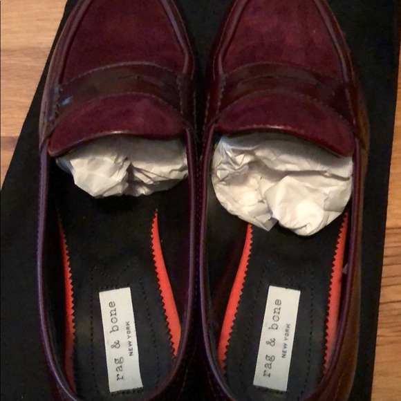 Rag and Bone Dina Loafer in Bordeaux 36.5 - Picture 4 of 8